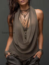 earth-tone-double-layer-mesh-knit-halter-top