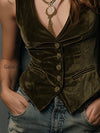 vintage-olive-green-velvet-vest