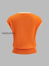 contrast-trim-cap-sleeve-knit-top